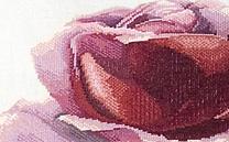 Coussin au point de croix Rose 