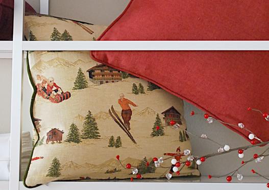 Coussin Jacquard Skieurs