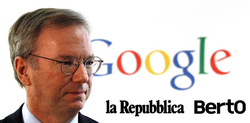 Eric Schmidt et Berto sur la Repubblica