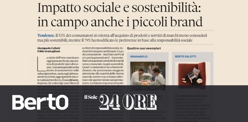 BertO dans Il Sole 24 Ore: cas exemplaire de responsabilité sociale