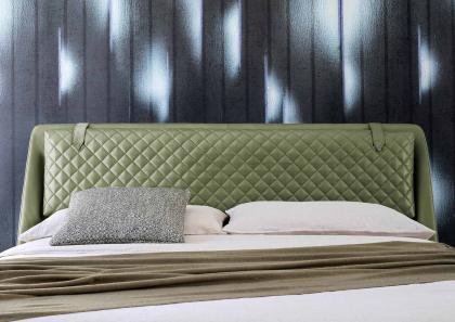 Tête du lit moderne double de luxe Chelsea en cuir vert - BertO