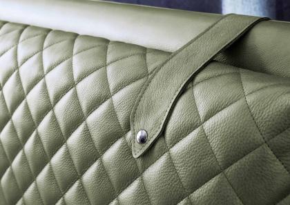 Sangle élégante tête du lit double moderne de luxe Chelsea en cuir vert - BertO