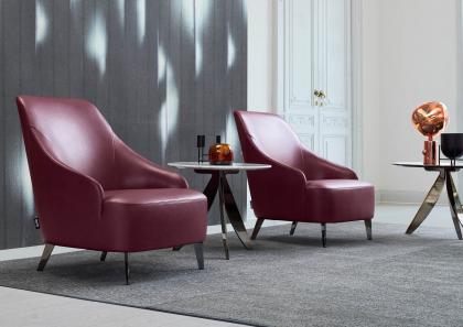 Fauteuils en cuir rouge Emilia - BertO