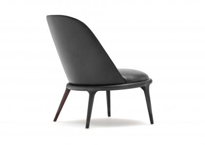 Fauteuil en cuir sans accoudoirs Kim Total Black Édition Spéciale - vue de dos – BertO