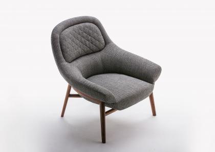 Fauteuil Hanna à Structure en Bois Massif - Berto Salotti