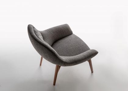 Fauteuil Hanna à Structure en Bois Massif - Berto Salotti