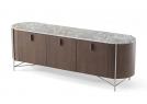 Buffet moderne en bois Hilly finition noyer Canaletto Dark Oil avec plateau en marbre Deep Grey - BertO