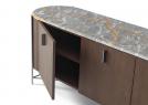 Buffet Hilly en bois noyer Canaletto avec porte ouverte et rayon intérieur - BertO