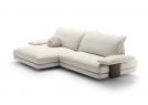 Canapé moderne en cuir David avec chaise longue - BertO