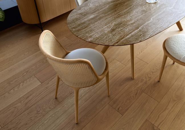 Chaise en paille de Vienne et chêne naturel Cherie - BertO