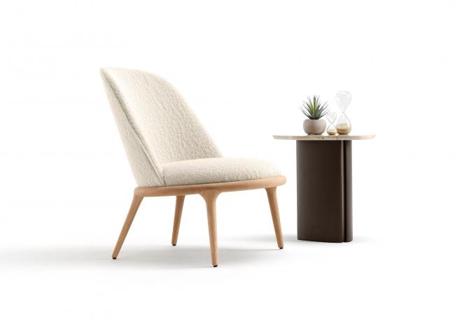 Fauteuil rond Kim en chêne - BertO