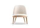 Fauteuil rond Kim en chêne et bouclé - BertO