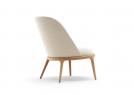 Fauteuil rond Kim en chêne et tissu - BertO