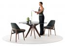 Table ronde Stiv en noyer Canaletto Dark Oil avec plateau en verre - BertO
