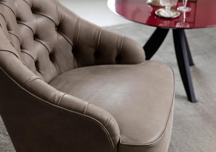 Fauteuil en cuir Nabuk Vanessa - cm L.67 x P.86 x H.100