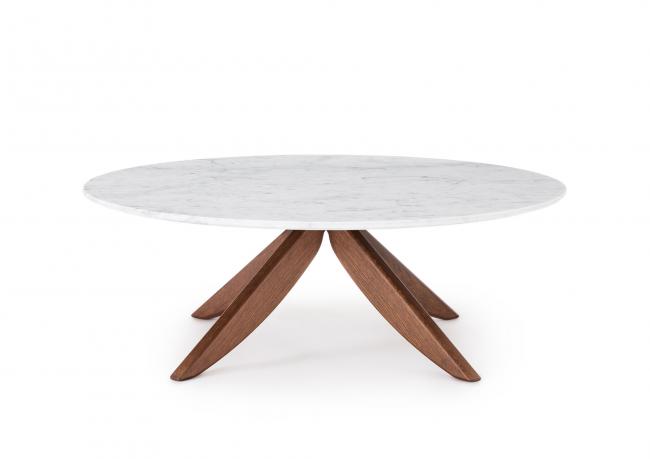 Table basse Circus avec plateau en marbre Carrara - BertO Outlet