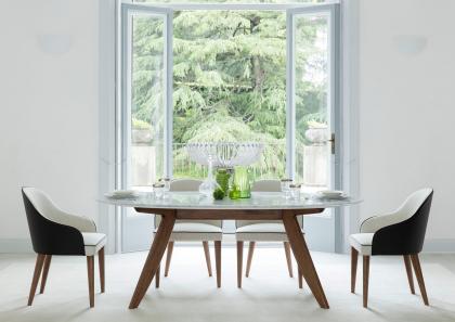 Table Ring avec plateau en marbre Carrara - BertO Salotti