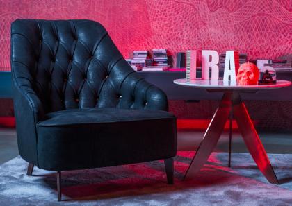 Fauteuil en Cuir Noir Emilia - #BertoLive 2016