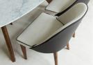 Chaise moderne Judy en cuir et tissu - Berto Shop