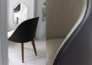 Chaise moderne Judy en cuir et tissu - Berto Shop