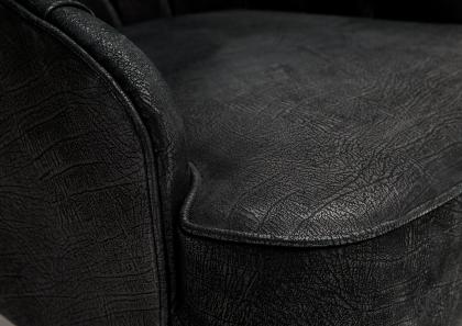 Revêtement en cuir nubuck noir imprimé avec effet vintage vieilli, mat - Fauteuils Vanessa BertO #BertoLive