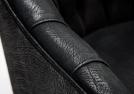 Fauteuil Emilia BertoLive en cuir nubuck noir