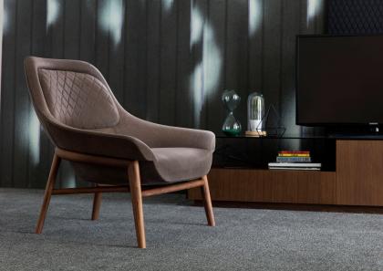 FAUTEUIL HANNA WOOD EN CUIR