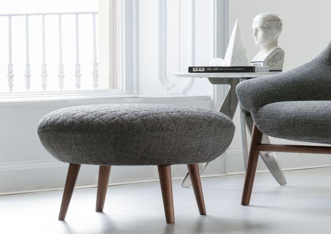 Pouf rond de design Hanna sur mesure - cm Ø 75 x H.39 - BertO Salotti