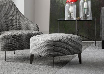 Pouf en tissu Emilia sur mesure - BertO Salotti