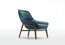 Fauteuil en tissu bleu pétrole Hanna - BertO Outlet