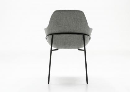 Chaise de design Jackie avec pieds en métal tubulaire vernis - BertO Salotti
